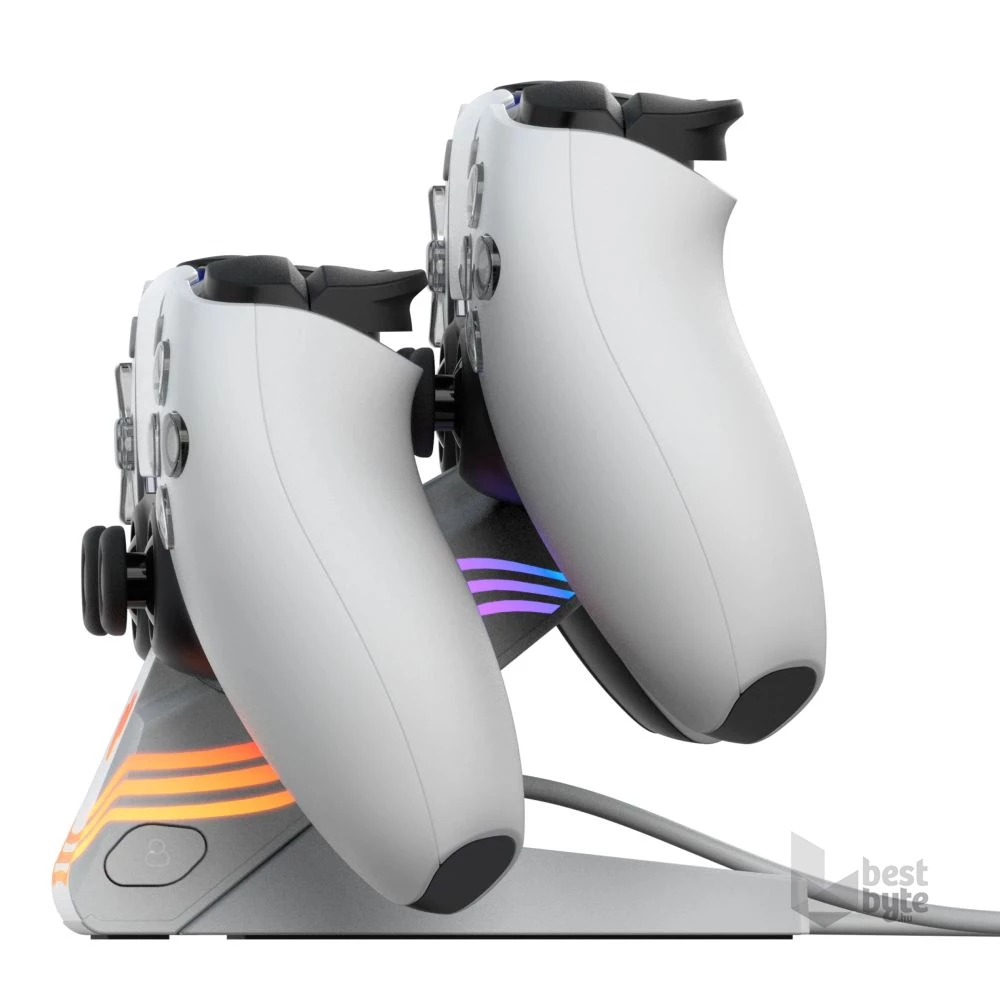PDP 052-022-WH Afterglow Wave PlayStation 5 DualSense RGB fehér kontroller töltőállomás