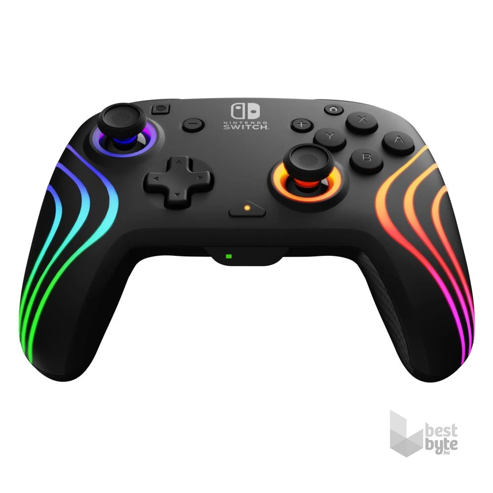 PDP 500-252-BK Afterglow Wave Nintendo Switch/Lite/OLED/Switch 2 RGB LED Lighting vezeték nélküli fekete kontroller