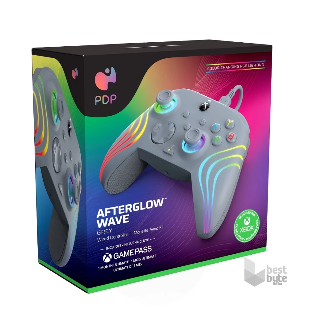 PDP 049-024-GE Afterglow WAVE Xbox Series X|S/ Xbox One/PC vezetékes szürke kontroller