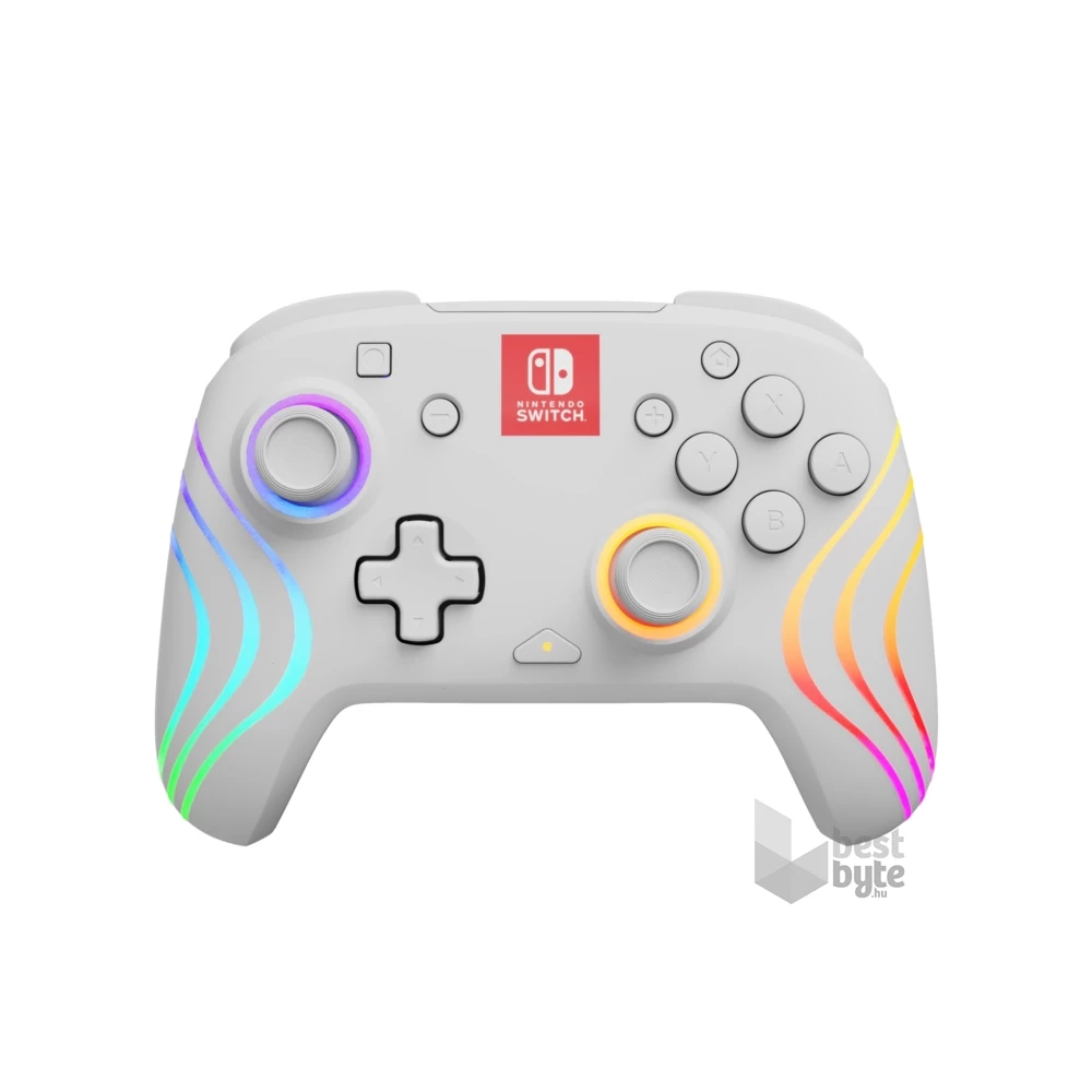 PDP 500-238-WH Afterglow Wave Nintendo Switch/Switch 2 vezeték nélküli RGB LED Lighting fehér kontroller