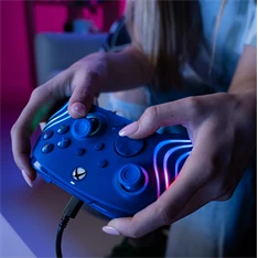 PDP 049-024-BL Afterglow Wave Xbox Series X|S/Xbox One/PC vezetékes RGB LED kék kontroller