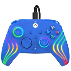 PDP 049-024-BL Afterglow Wave Xbox Series X|S/Xbox One/PC vezetékes RGB LED kék kontroller