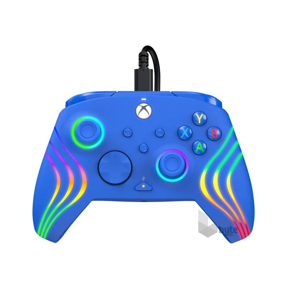 PDP 049-024-BL Afterglow Wave Xbox Series X|S/Xbox One/PC vezetékes RGB LED kék kontroller