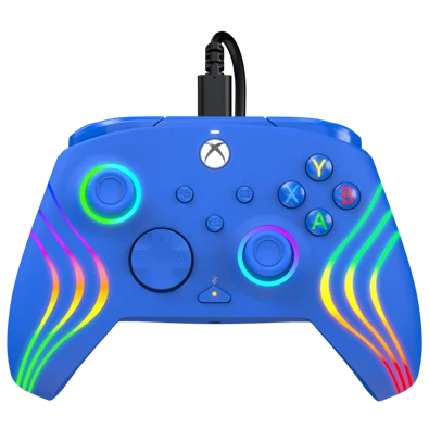 PDP 049-024-BL Afterglow Wave Xbox Series X|S/Xbox One/PC vezetékes RGB LED kék kontroller