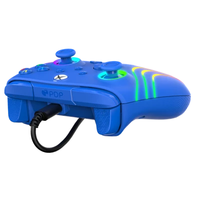 PDP 049-024-BL Afterglow Wave Xbox Series X|S/Xbox One/PC vezetékes RGB LED kék kontroller