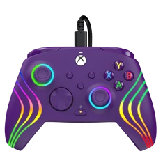 PDP 049-024-PR Afterglow Wave Xbox Series X|S/Xbox One/PC RGB LED lila vezetékes kontroller
