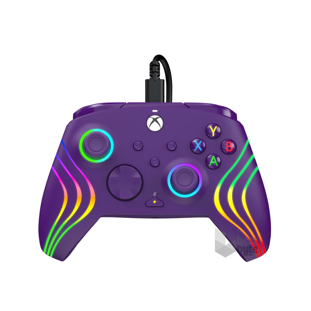 PDP 049-024-PR Afterglow Wave Xbox Series X|S/Xbox One/PC vezetékes RGB LED lila kontroller