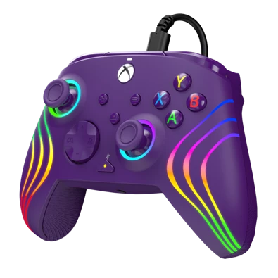 PDP 049-024-PR Afterglow Wave Xbox Series X|S/Xbox One/PC RGB LED lila vezetékes kontroller