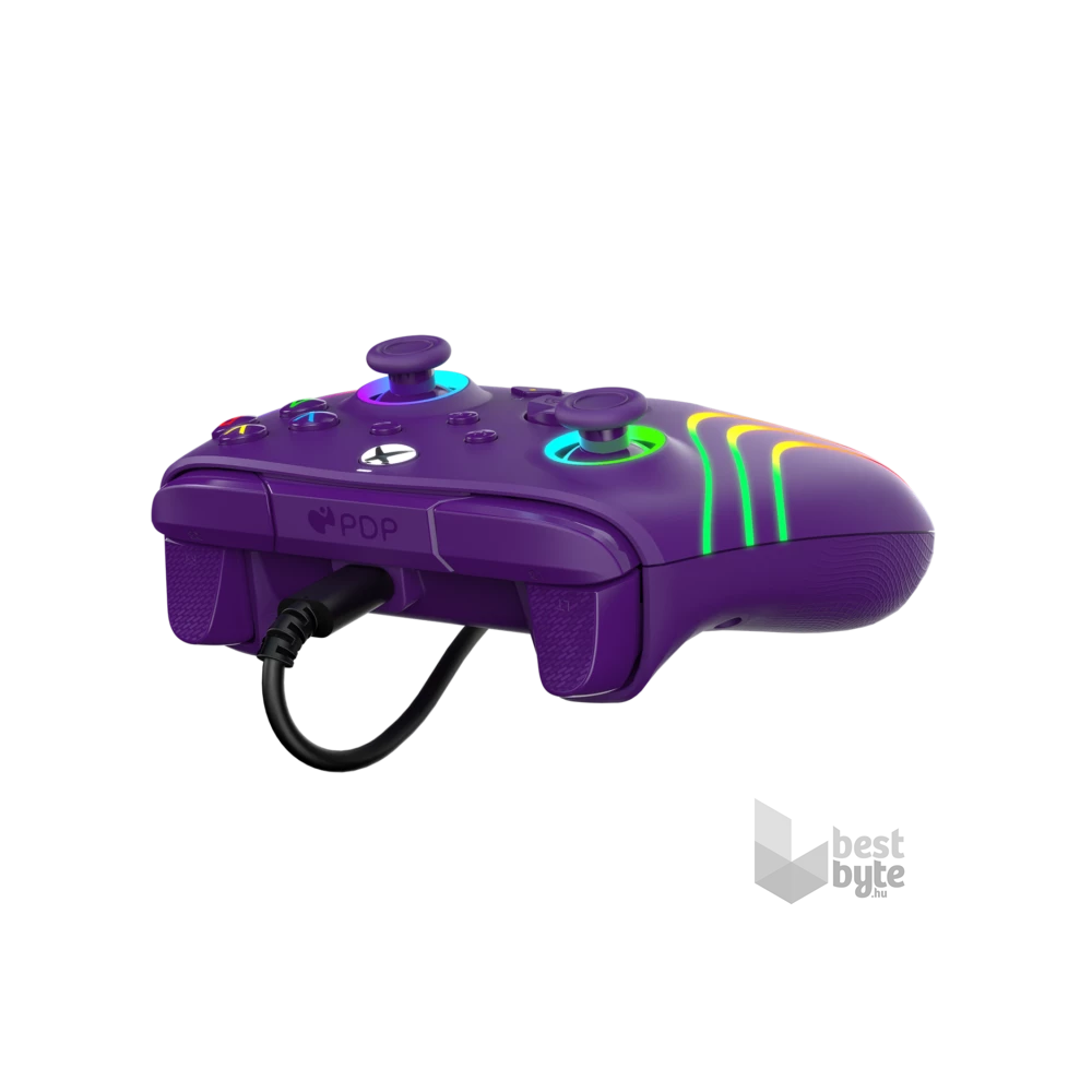 PDP 049-024-PR Afterglow Wave Xbox Series X|S/Xbox One/PC vezetékes RGB LED lila kontroller