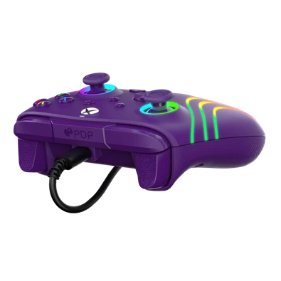 PDP 049-024-PR Afterglow Wave Xbox Series X|S/Xbox One/PC RGB LED lila vezetékes kontroller