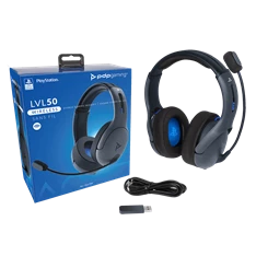 PDP 051-049-EU-BK LVL50 PS4/PS5/PC vezeték nélküli szürke headset