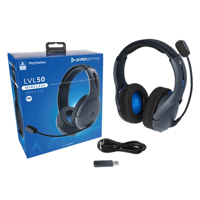 PDP 051-049-EU-BK LVL50 PS4/PS5/PC vezeték nélküli szürke headset