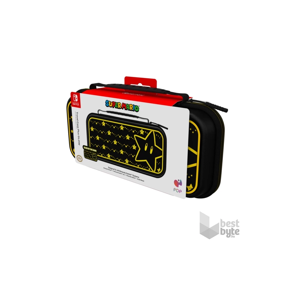 PDP 500-224-STGD Plus Glow Nintendo Switch/Lite/OLED Super Star Glow in the Dark utazótok