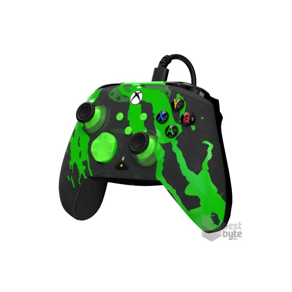 PDP 049-023-JGR Rematch Glow Adevanced Xbox Series X|S/Xbox One/PC vezetékes Jolt Green Glow in the Dark kontroller