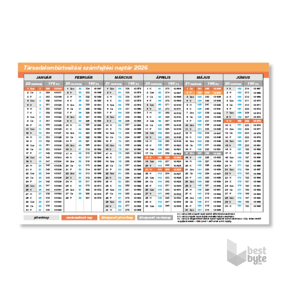 PD 2026 asztali fekvő számfejtési naptár