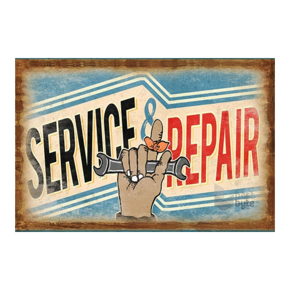 PF Service repair 20x30 cm-es retro dekor fémtábla