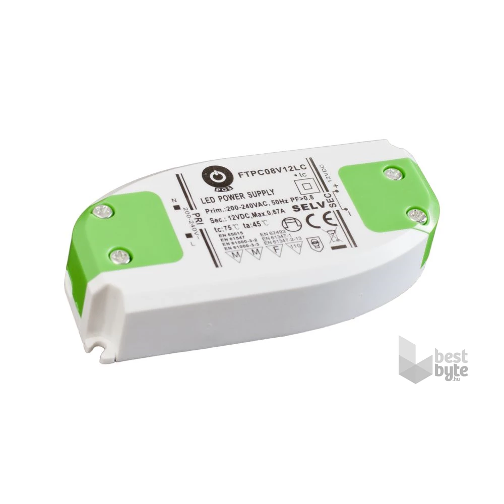 POS POWER FTPC8V12 12V/0.67A 8W IP20 LED tápegység