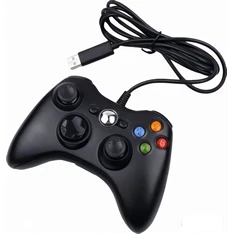 PRC vezetékes Xbox 360/PC fekete kontroller