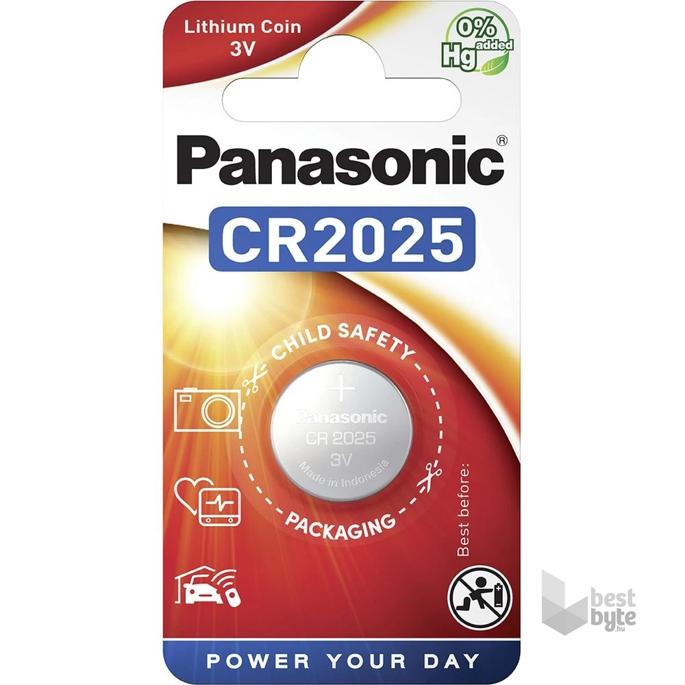 Panasonic CR2025 3V lítium gombelem 1db/csomag