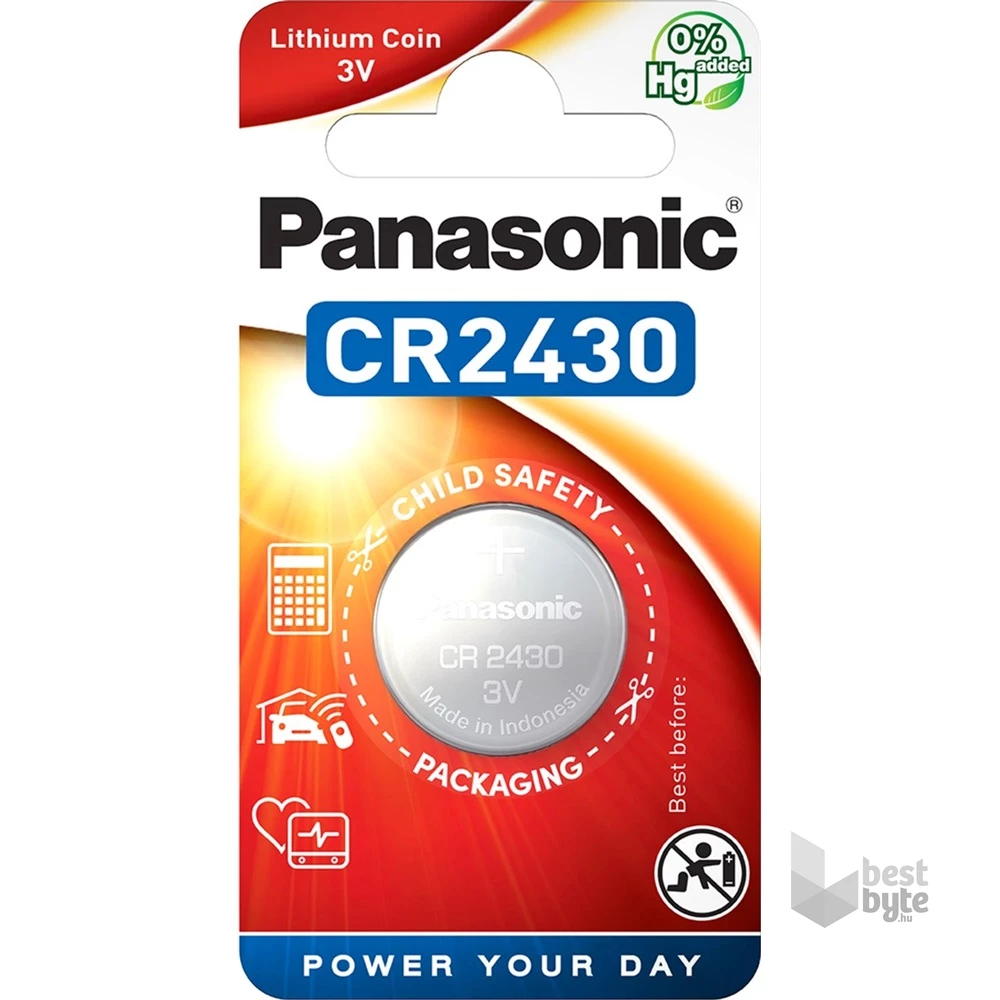 Panasonic CR2430 3V lítium gombelem 1db/csomag