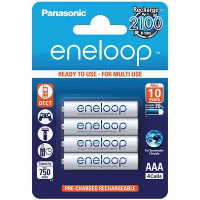 Panasonic Eneloop AAA 750mAh mikro ceruza akku 4db/ bliszter