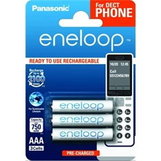 Panasonic Eneloop Phone AAA 750mAh mikro ceruza akkumulátor 3db/bliszter