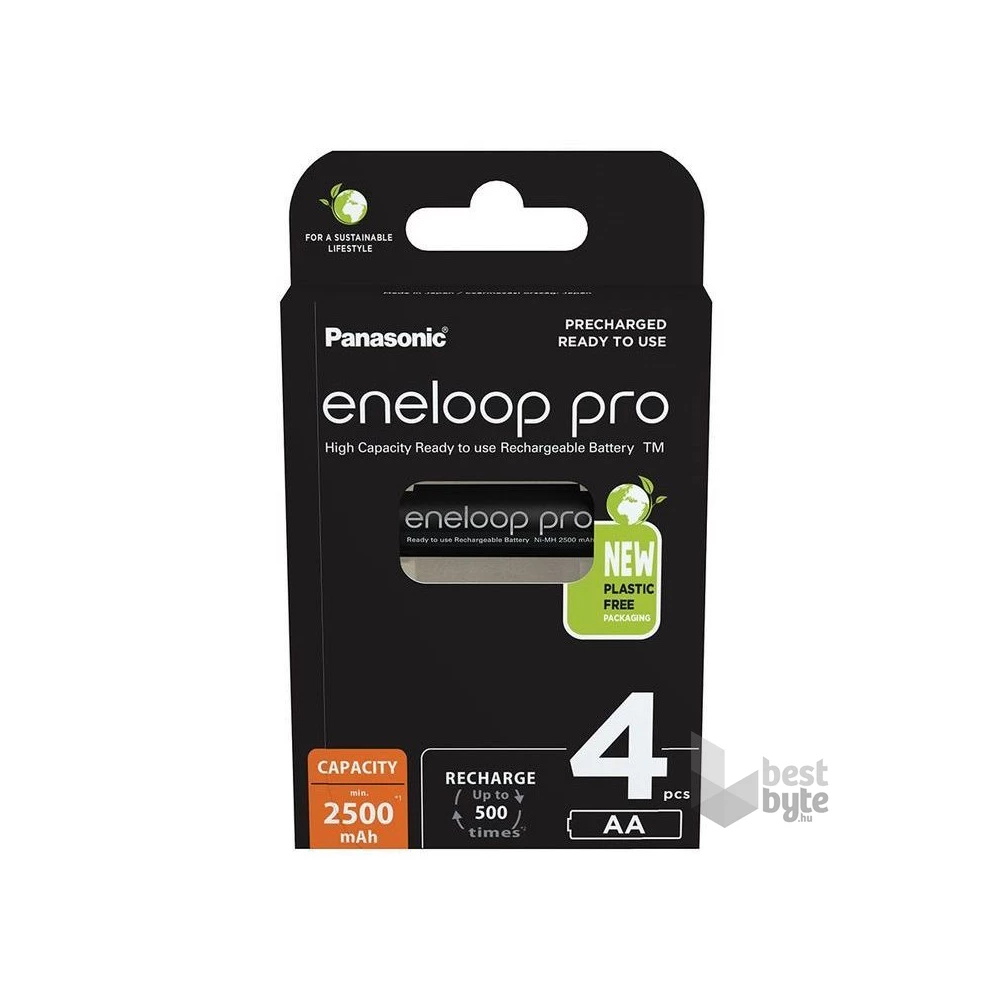 Panasonic Eneloop BK-3HCDE/4BE AA 2500mAh ceruza akku 4db/csomag