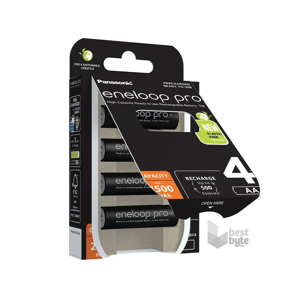 Panasonic Eneloop BK-3HCDE/4BE AA 2500mAh ceruza akku 4db/csomag