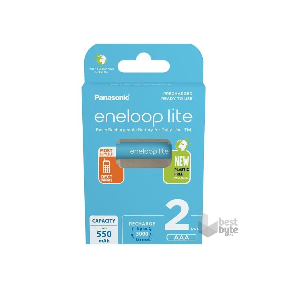 Panasonic Eneloop BK-4LCCE/2BE AAA 550mAh mikro ceruza akku 2db/csomag