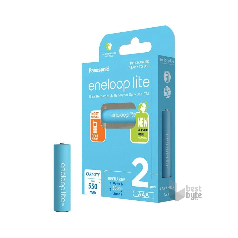 Panasonic Eneloop BK-4LCCE/2BE AAA 550mAh mikro ceruza akku 2db/csomag