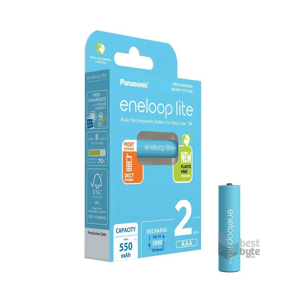 Panasonic Eneloop BK-4LCCE/2BE AAA 550mAh mikro ceruza akku 2db/csomag
