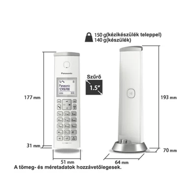 Panasonic KX-TGK210PDW hívóazonosítós fehér dect telefon