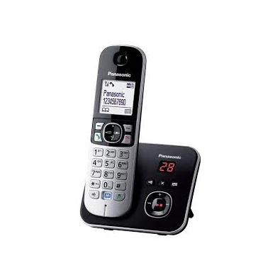 Panasonic KX-TG6821PDB DECT fehér háttérvil. kihang. üzenetrögzítős hívóazonosítós fekete telefon