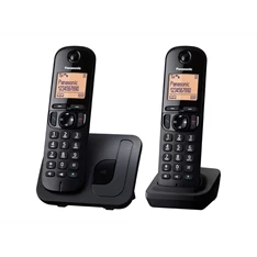 Panasonic KX-TGC212PDB DUO DECT hívásazonosítós fekete vezetéknélküli telefon