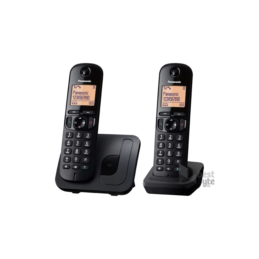 Panasonic KX-TGC212PDB DUO DECT hívásazonosítós fekete vezetéknélküli telefon