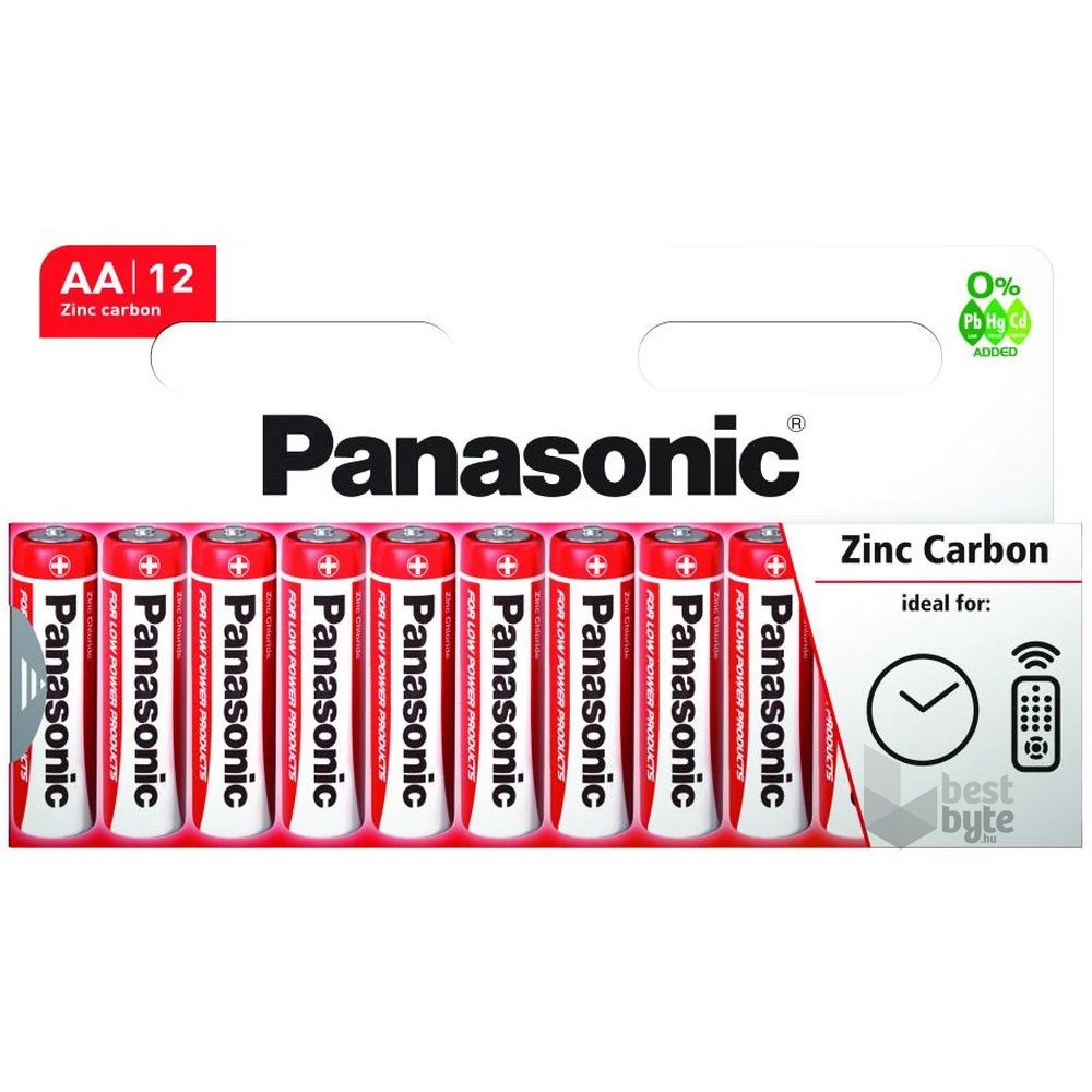 Panasonic Red Zinc AA ceruza 1.5V cink-mangán tartós elem 12db/csomag