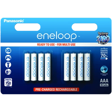 Panasonic Eneloop AAA 750mAh mikro ceruza akku 8db/ bliszter