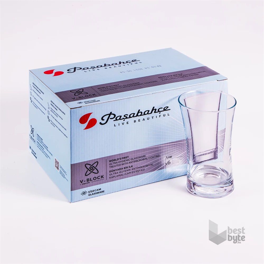 Pasabahce V-Block Long Drink 300ml koktélos pohár szett 6 darabos