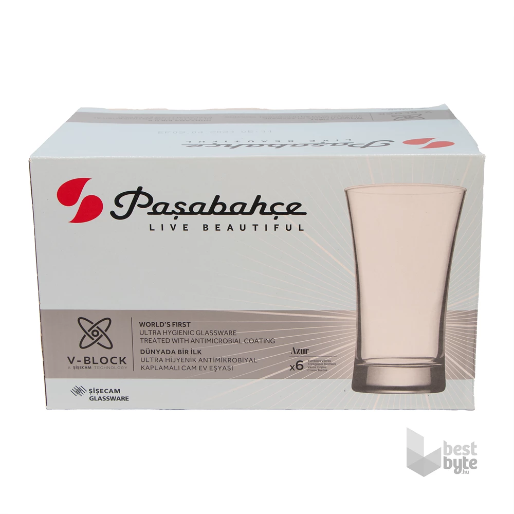 Pasabahce V-Block Long Drink 300ml koktélos pohár szett 6 darabos