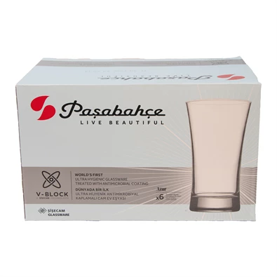 Pasabahce V-Block Long Drink 300ml koktélos pohár szett 6 darabos