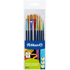 Pelikán Prémium 4-6-8-10-12-es 8db-os  kúpos, lapos  vegyes  ecsetkészlet