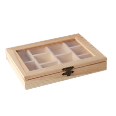 Pentart 20,5x15x3 cm  átlátszó tetős  10 rekeszes doboz