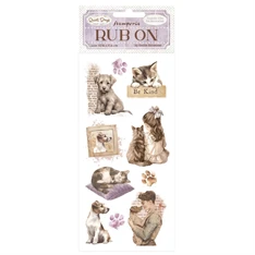 Pentart Quiet Days dogs and cats 10,2x21,6 cm kaparós matrica