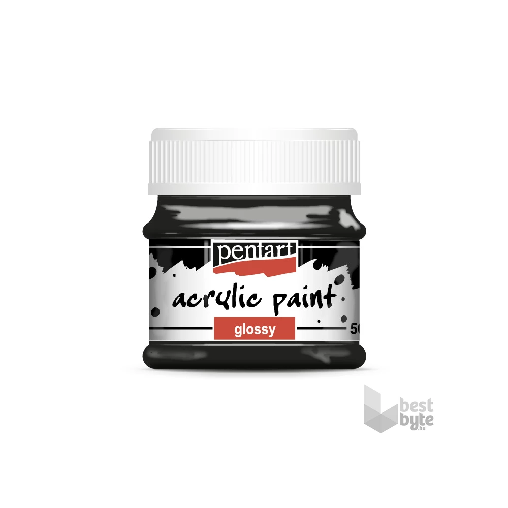 Pentart fényes 50 ml fekete akrilfesték