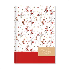 Period Flowers White 2026 A5 napi beosztású határidőnapló