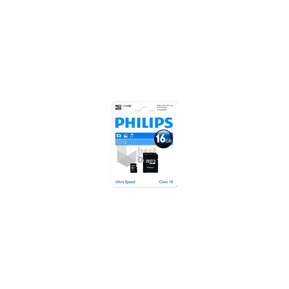Philips 16GB SD micro (SDHC Class 10) memóriakártya adapterrel