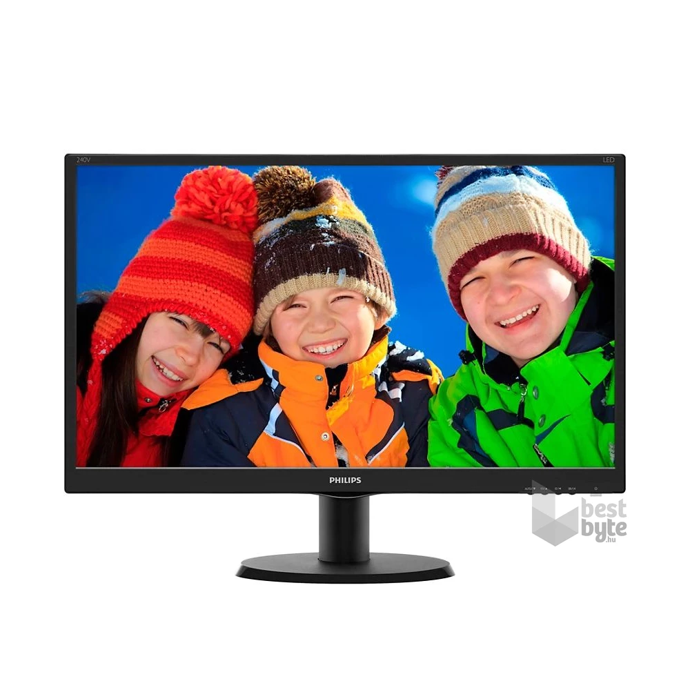 Philips 23,8" 240V5Q FHD IPS HDMI/VGA/DVI/hangszóró fekete monitor (Használt A)