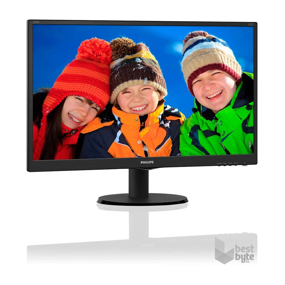 Philips 23,8" 240V5Q FHD IPS HDMI/VGA/DVI/hangszóró fekete monitor (Használt A)