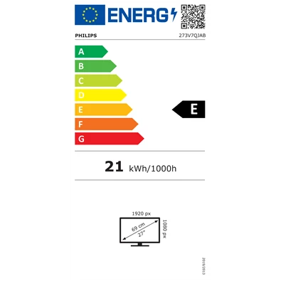 Philips 27" 273V7QJAB/00 FHD IPS VGA/HDMI/DP monitor