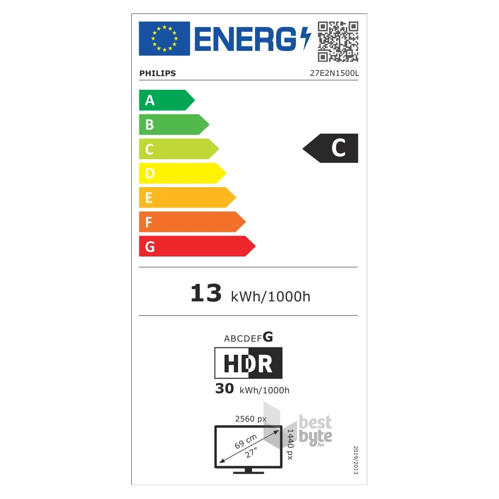 Philips 27" 27E2N1500L/00 QHD IPS HDMI/DP monitor